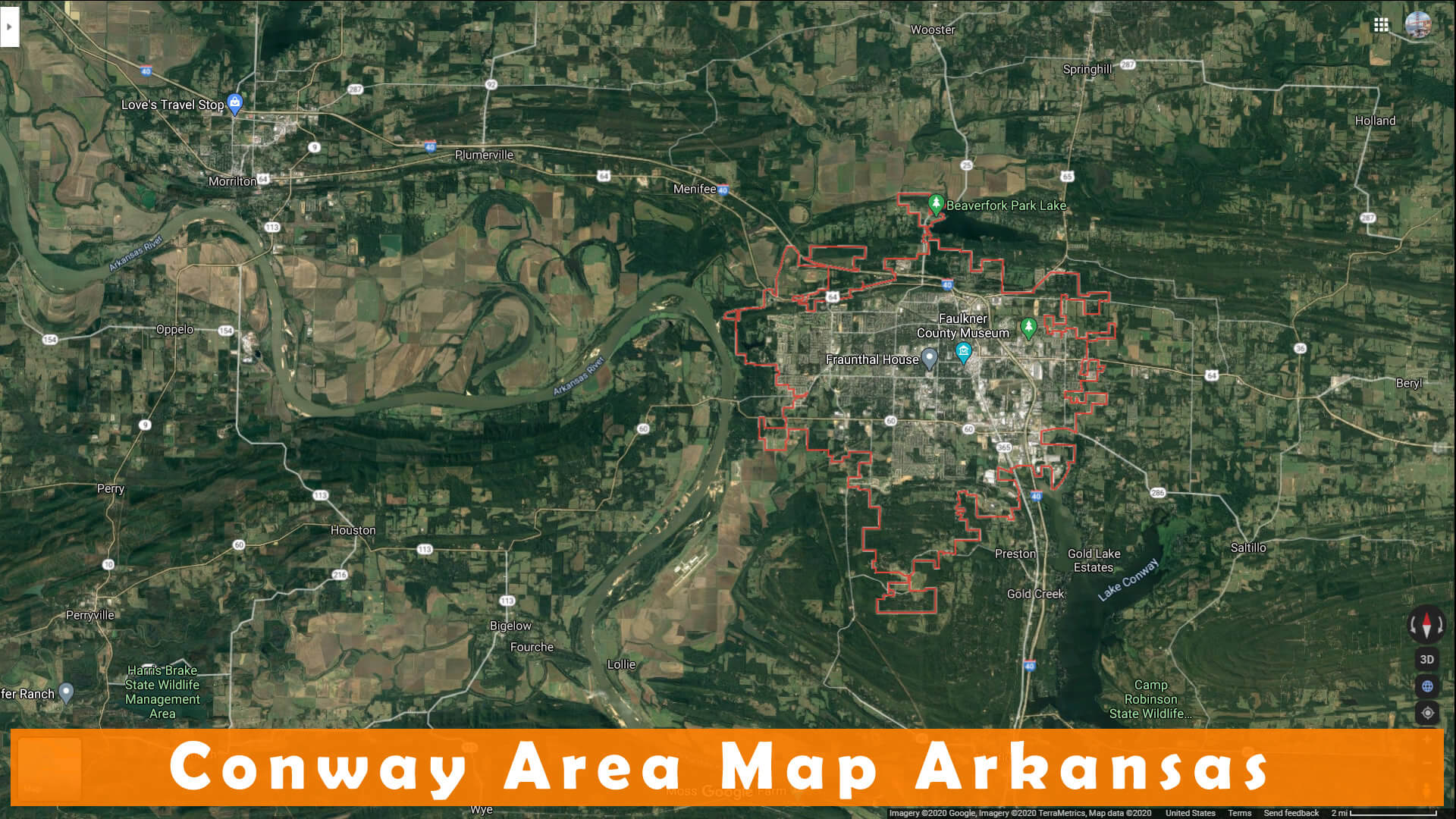 Conway Zone Carte Arkansas